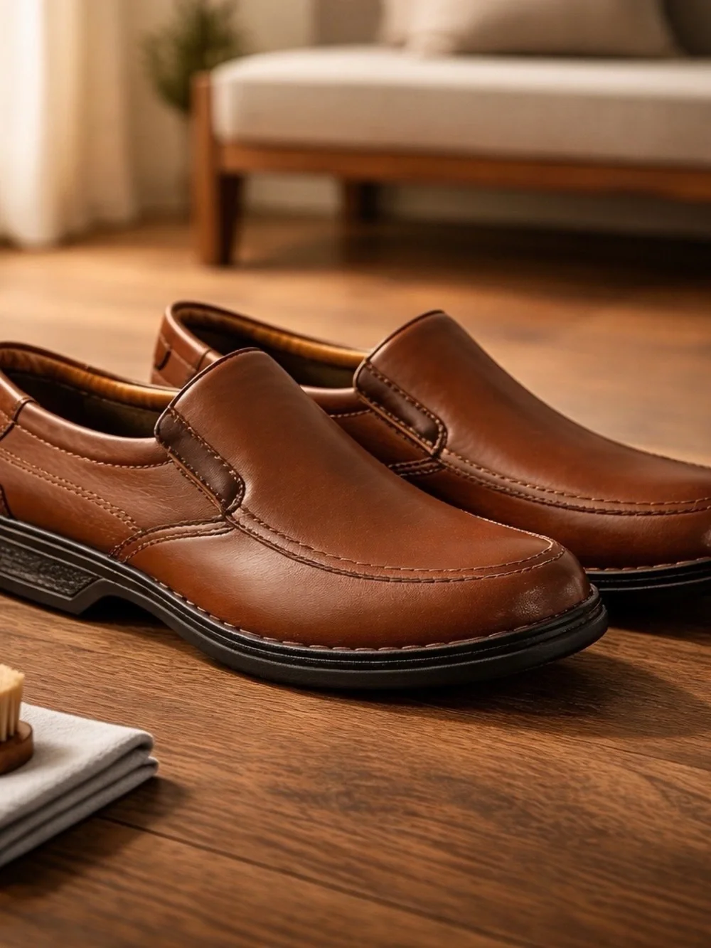 Clarks Brown Leather Slip-On Loafers Brand New. size 11.5